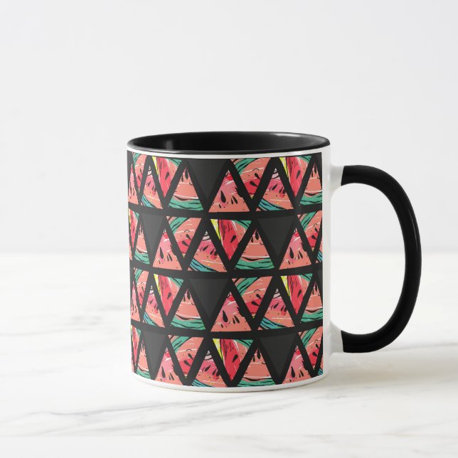 Tasse Motif abstrait tiré par la main de pastèque (Droite)