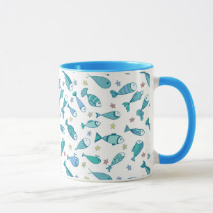 Tasse Motif avec des poissons et des étoiles de mer