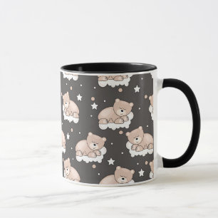 Tasse motif avec le petit sommeil d'ours