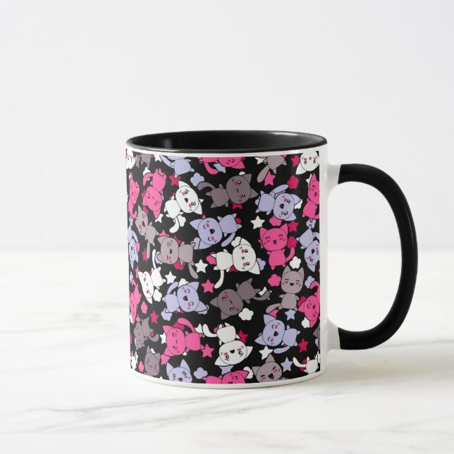 Tasse motif avec les chats mignons 3 de griffonnage de (Droite)
