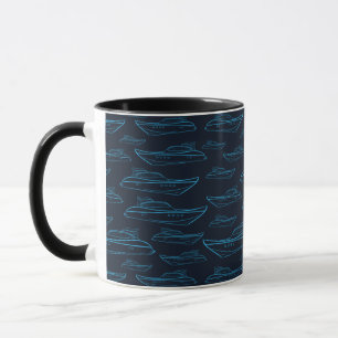 Tasse Motif bleu de yacht