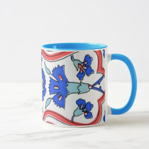 Tasse Motif bleu d'oeillet de tuile turque