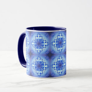 Tasse Motif bleu géométrique ethnique abstrait