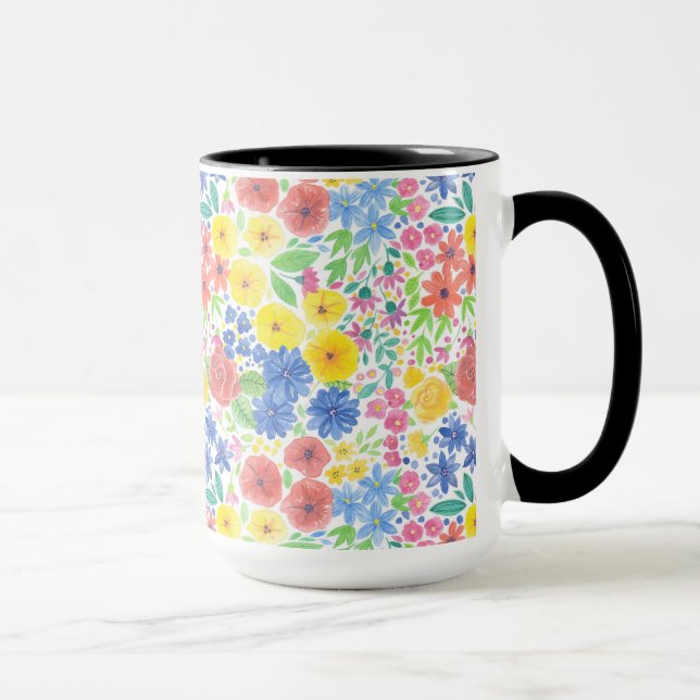 Tasse Motif d'aquarelle florale (Droite)