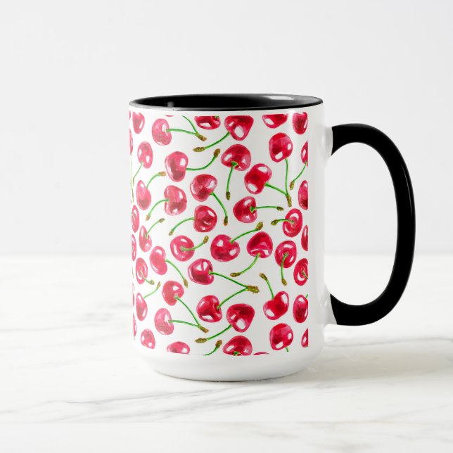 Tasse Motif de cerises d'aquarelle (Droite)