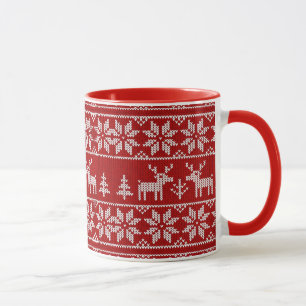 Tasse Motif de chandail de cerfs communs
