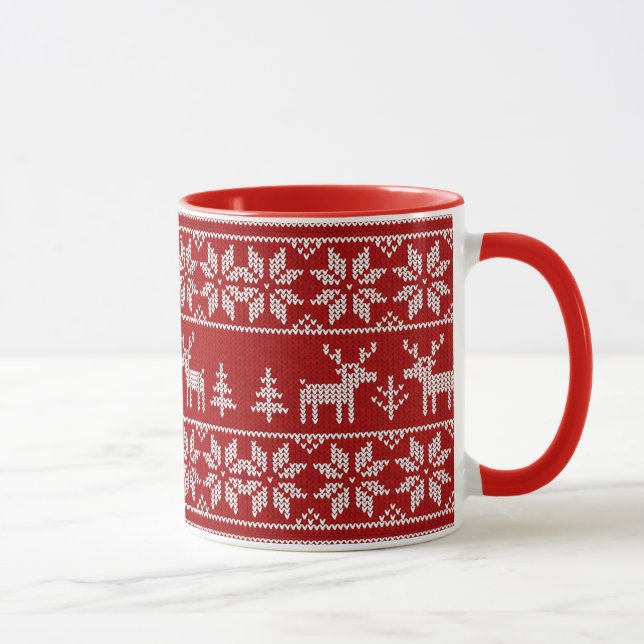 Tasse Motif de chandail de cerfs communs (Droite)