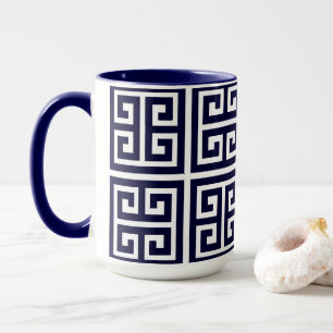Tasse Motif de clé grecque moderne et élégant