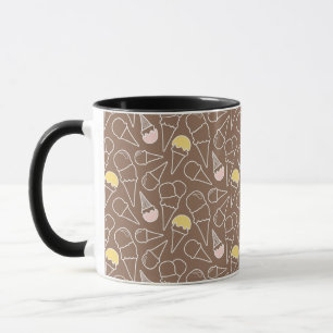 Tasse Motif de cône glacé sur le Brown