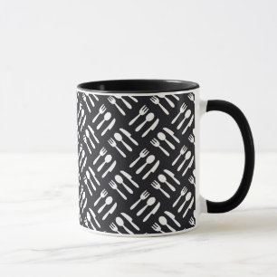 Tasse motif de couteau à cuillère à fourche
