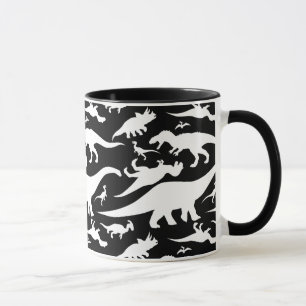 Tasse Motif de dinosaures noir et blanc
