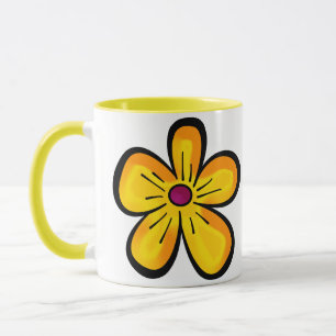 Tasse Motif de fleur jaune