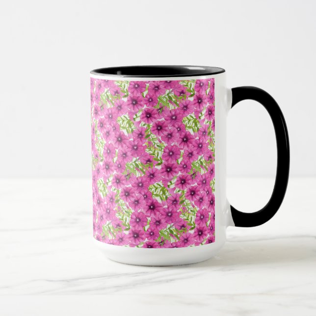 Tasse Motif de fleurs pétunia rose (Droite)