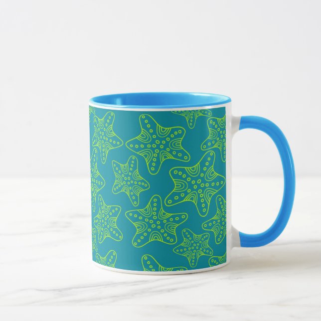 Tasse Motif de foule d'étoiles de mer (Droite)