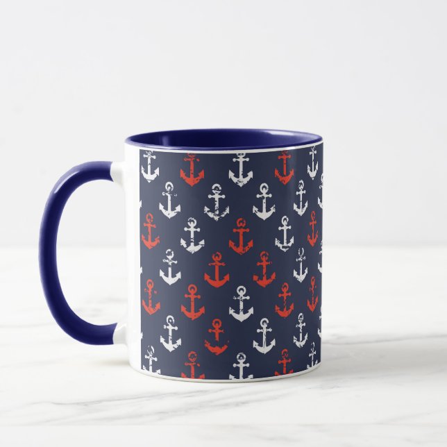 Tasse Motif De La Marine Rouge Blanche Et Bleue (Gauche)