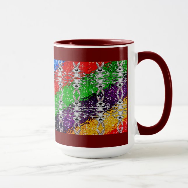 Tasse Motif de lapin coloré sauvage (Droite)