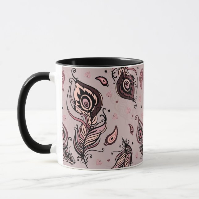 Tasse Motif de plume de paon (Gauche)