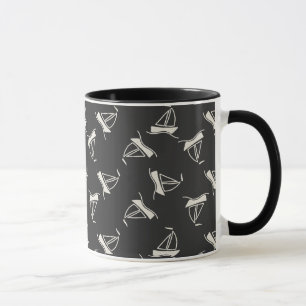 Tasse Motif de voilier de griffonnage