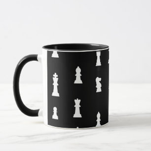 Tasse motif d'échecs - noir et blanc