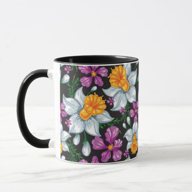 Tasse Motif d'élégance avec les fleurs 2 de narcisse (Gauche)
