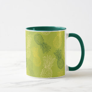 Tasse Motif d'ensemble d'ananas sur le vert