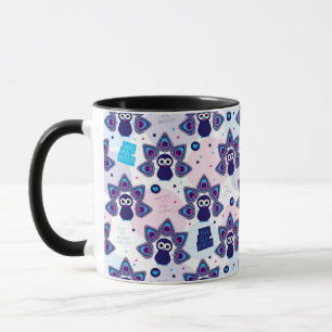 Tasse motif exotique de paon de l'Inde