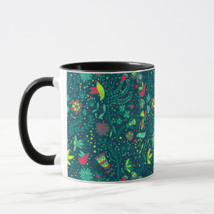 Tasse Motif floral avec les oiseaux 2 de bande dessinée