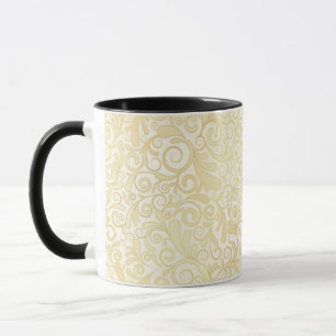 Tasse Motif floral de feuille d'or