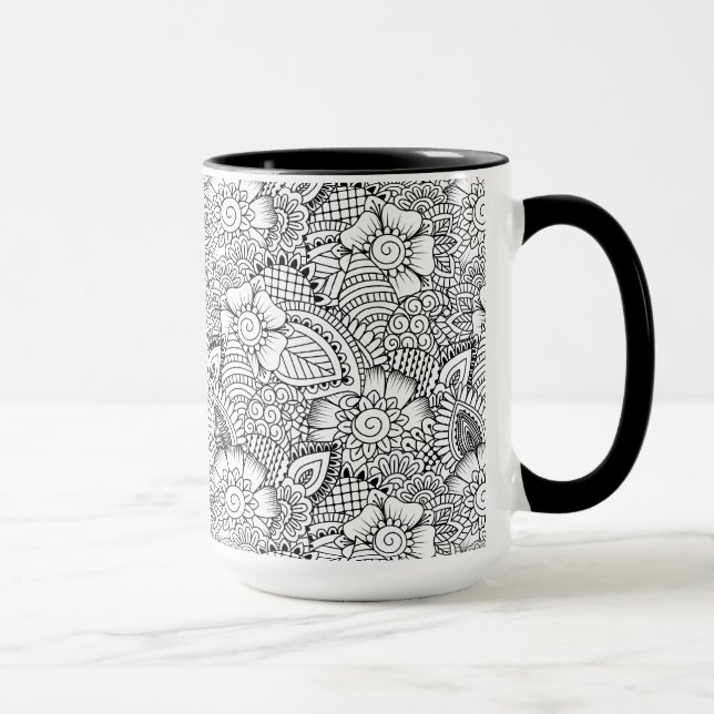 Tasse Motif floral de griffonnage (Droite)