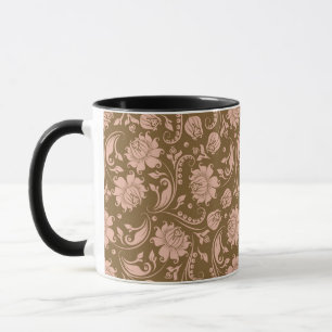 Tasse Motif floral de rose et de brun