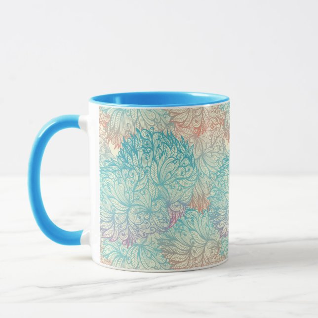 Tasse Motif Floral Doodle Multicolor (Gauche)