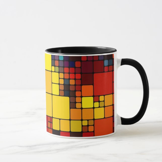 Tasse Motif géométrique d'arc-en-ciel vibrant abstrait (Droite)