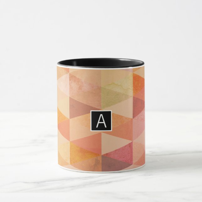 Tasse Motif géométrique Triangle souple | Monogramme (Centre)