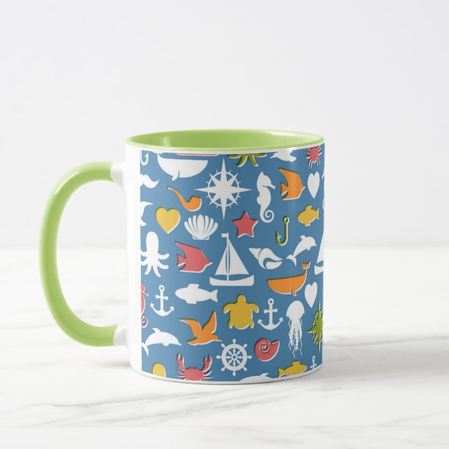 Tasse Motif marin de symboles (Gauche)