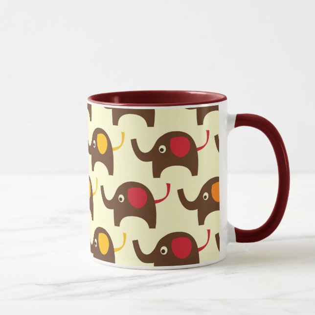 Tasse Motif mignon de nature de kawaii d'éléphants de (Droite)