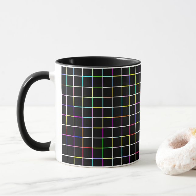 Tasse Motif multicouleur Carré (Avec donut)