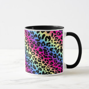 Tasse Motif Neon Rainbow Leopard Imprimer