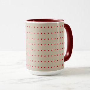 Tasse Motif Pois beige et rouille