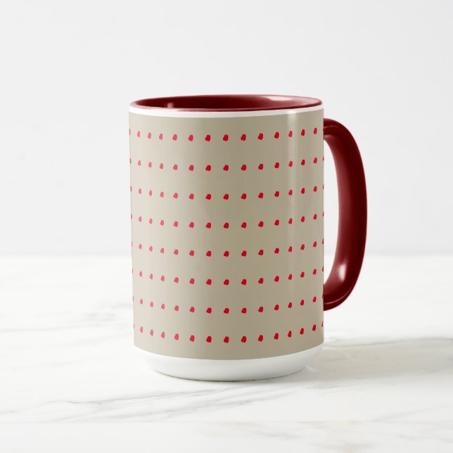 Tasse Motif Pois beige et rouille (Devant droit)