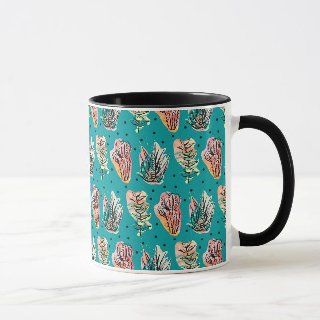 Tasse Motif Succulent de Cactus Graphiques Abstraits (Droite)
