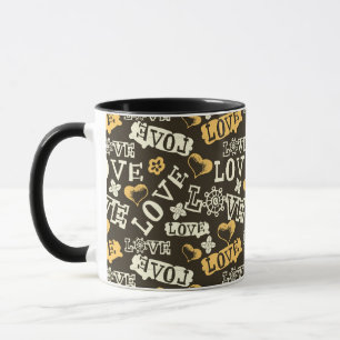Tasse Motif tiré par la main d'amour