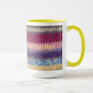 Tasse motif tricoté à la main par rayures colorées