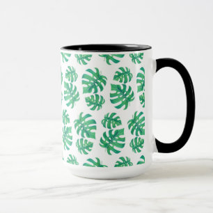 Tasse Motif tropical avec feuilles monstères