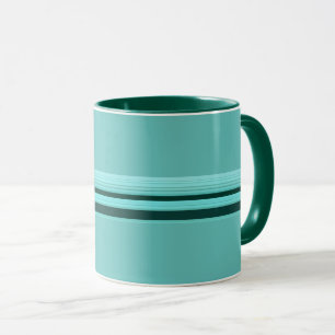 Tasse Motif Turquoise à rayures modernes