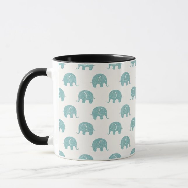 Tasse Motif Turquoise Cute Elephant (Gauche)