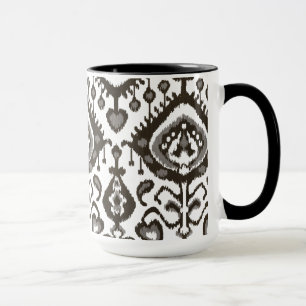 Tasse Motifs tribaux de l'ikat noir et blanc très neutre
