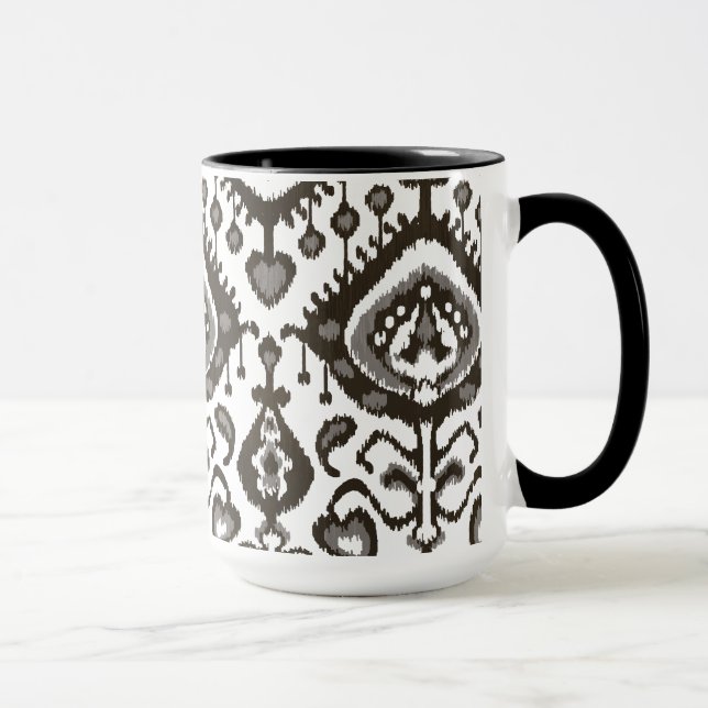 Tasse Motifs tribaux de l'ikat noir et blanc très neutre (Droite)