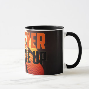 Tasse Motivation du basket-ball - ne jamais abandonner p