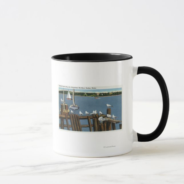 Tasse Mouettes et voiliers le long du front de mer (Droite)