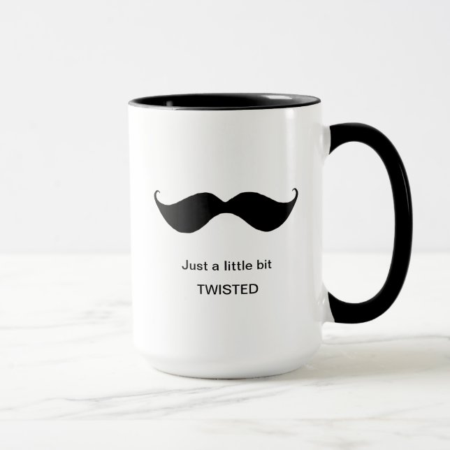Tasse Moustache Drôle Un Peu Tourné Excentrique (Droite)